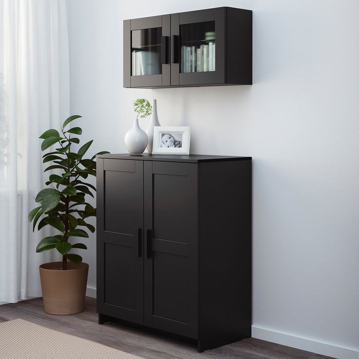 Brimnes Cabinet With Doors Black 303 4x373 8 78x95 Cm Ikea Ca Dining Cabinet Doors Ikea Dining, Black Storage Cupboard Ikea