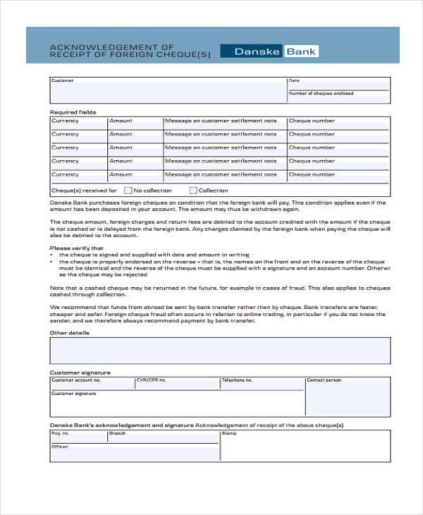 11 Acknowledgement Receipt Templates Free Word Excel Pdf Receipt Template Templates Best Templates