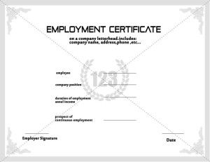 employee certificate sample