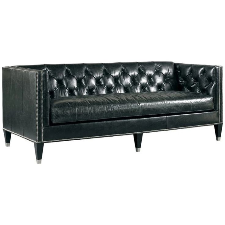 Lillian August Wright Mid Sofa Tufted Leather Furniture Fine Furnishings Tufted Leather Sofa Furniture Fine, Lillian August Leather Sofa