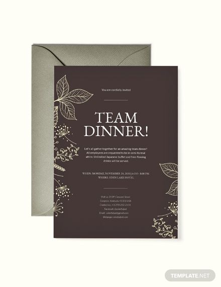 Team Dinner Invitation Invitation Templates Designs 2019