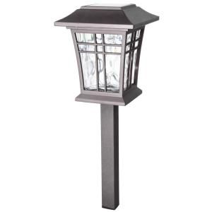 hampton bay solar bronze outdoor integrated led 3000k 12 flagpole lights home depot