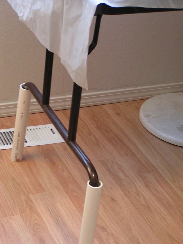 diy table with pvc legs use lengths of pvc pipe to raise the height of a folding leg table to desired level think bar diy table with pvc legs use lengths of pvc pipe to raise the height of a folding leg table to desired level think bar