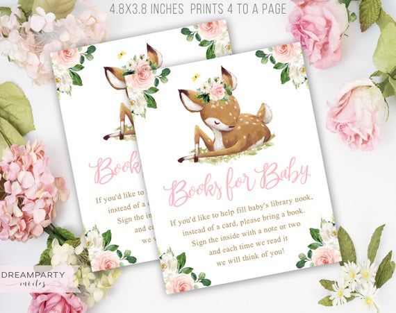Bring A Book Insert Deer Book Insert Books For Baby Deer Baby Shower Bring A Book Insert Woodland Baby Shower Printable Book Request