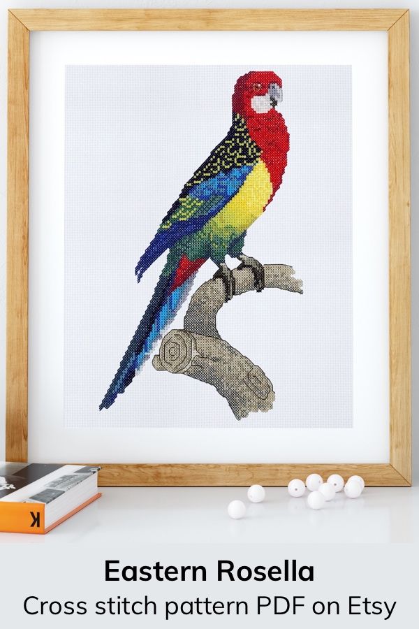 Instant Download embroidery designs art Cross stitch pattern of the Australian parrot Rosella cross stitch pattern pdf Cross Stitch pdf
