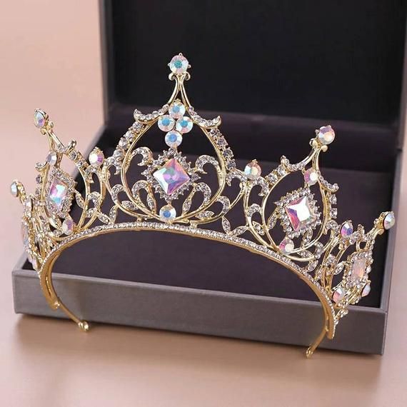 Luxury Elegant Blue Rhinestone Bridal Tiara Crystal Wedding Quinceanera Tiaras And Crowns Pageant Tiara Hair Jewelry Accessories