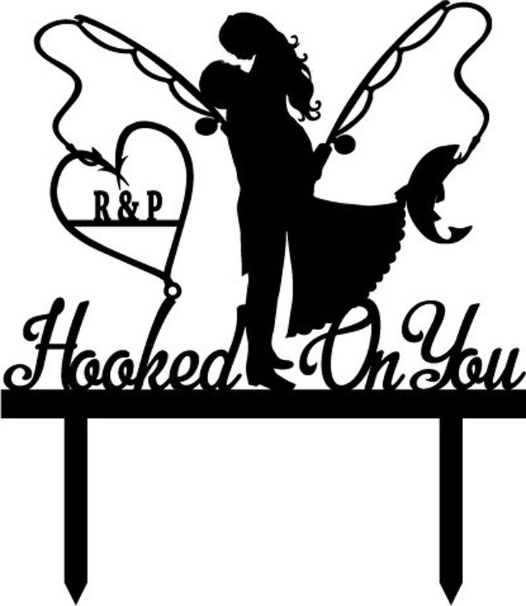 Download Hooked On You Fishing Bride and Groom - With Date or Initials - Standard Acrylic - Wedding ...