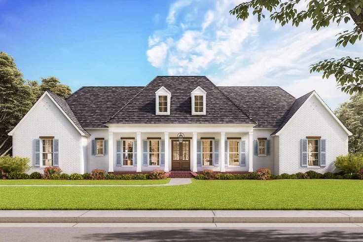 Classic Southern House Plan with Balance Symmetry - 56441SM | Architectural Desi...