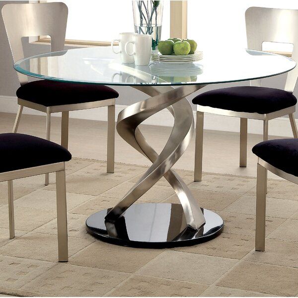 Beulah Dining Table In 2021 Dining Table Decor Glass Round Dining Table Contemporary Dining Table