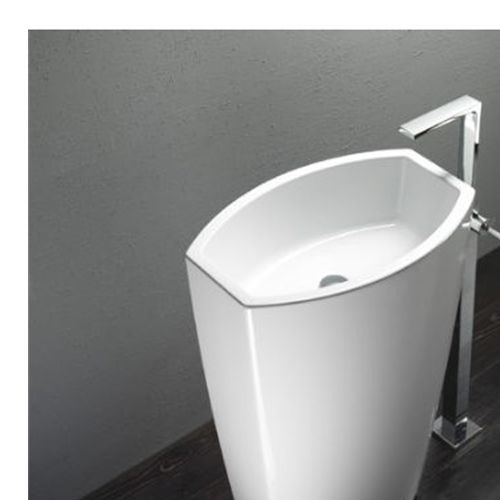 197 Best Pedestal Leg Sinks Images On Pinterest Bathroom Ws Bath Collections Gsi Losagna Element Free Standing Ceramic Bathroom Sink In White Without Overflow And Faucet Hole