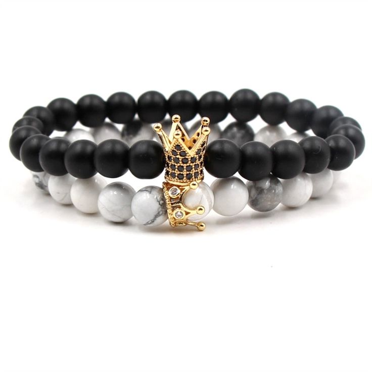 2 Piezasjuegos De Amantes De La Pulsera De Piedra Natural Y 2 Piezasjuegos De Amantes De La Pulsera De Piedra Natural Y