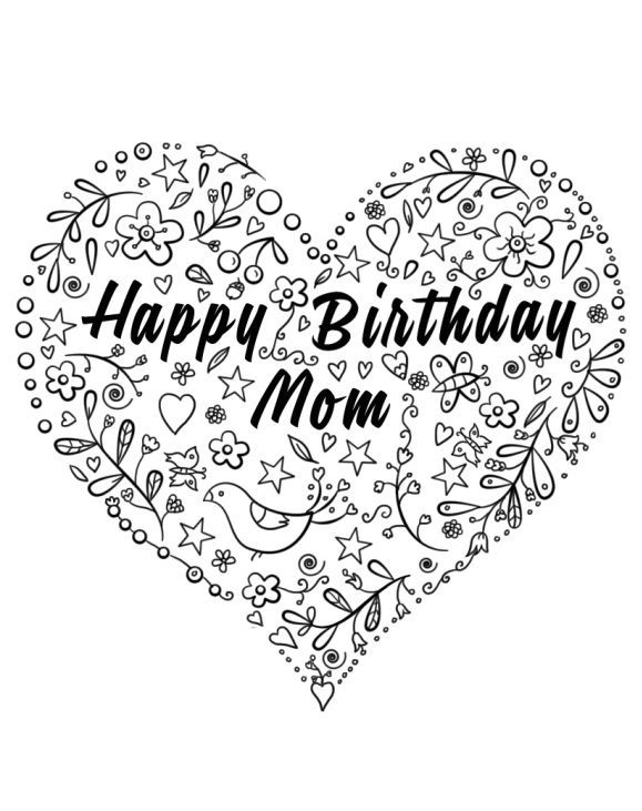 Happy Birthday Coloring Pages For Mom Happy Birthday Coloring Pages Birthday Coloring Pages Mom Coloring Pages