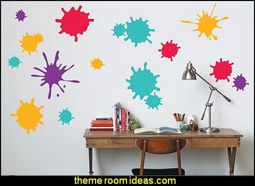 Neon Paint Splatter Wall Decals Neon Paint Splatter Wall Decals
