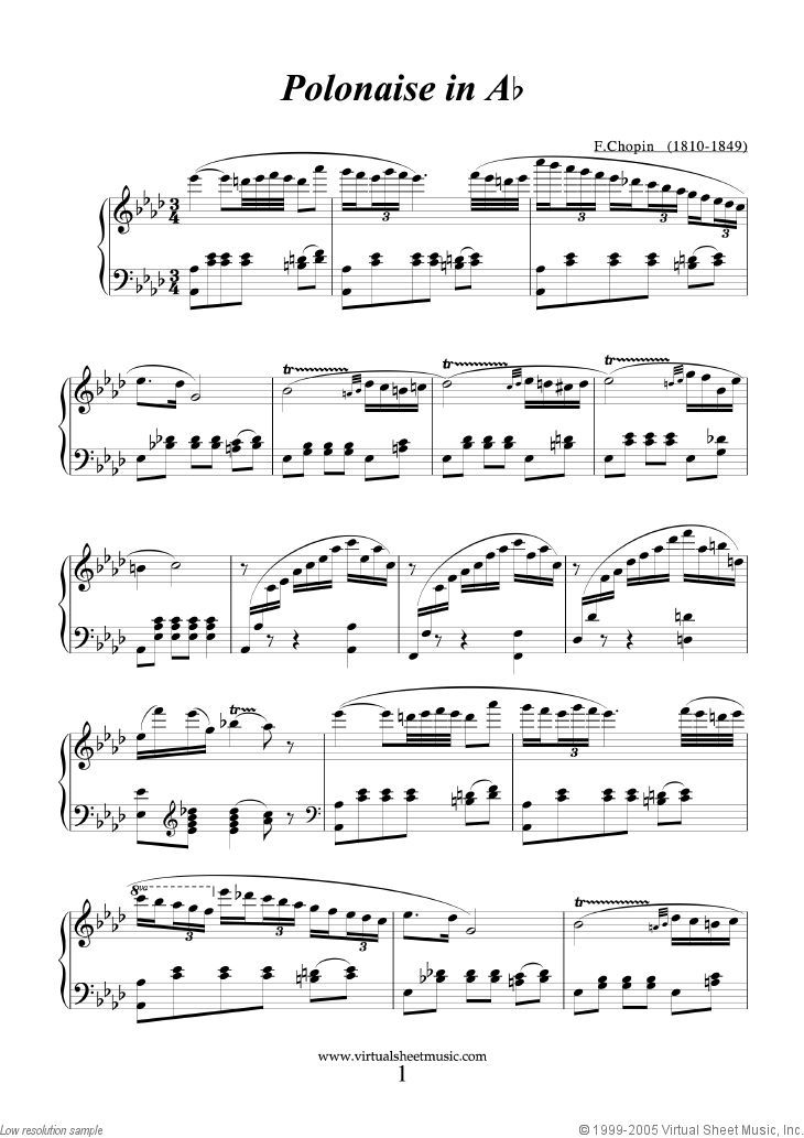 Frederic Chopin Polonaises Sheet Music For Piano Solo Pdf Sheet Music Piano Sheet Music Frederic Chopin