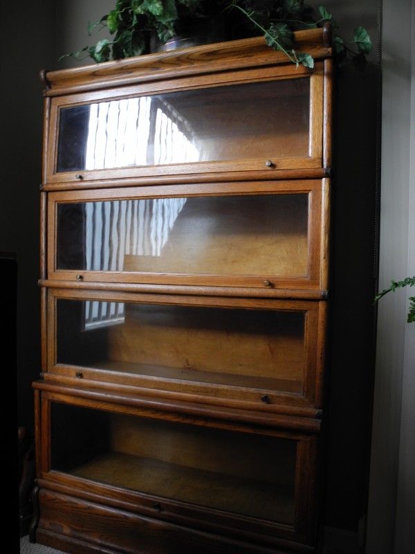 2 Oak Antique Lawyer Glass front bookcase $500 each. The pair $800