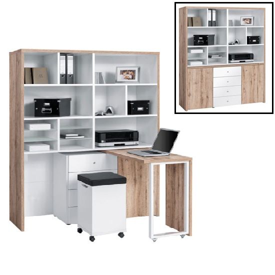 72 Best Office Furniture Accessories Images On Pinterest Small An All In One Mini Home Office Compact Multi Workstation Oak White Finish From The Maja Work Centre Collection