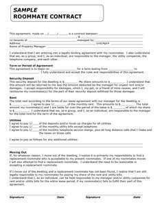 roommate contract