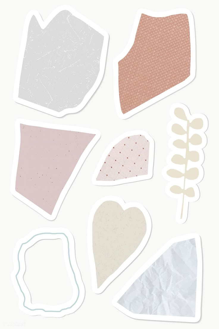 abstract pastel badge sticker set transparent png free