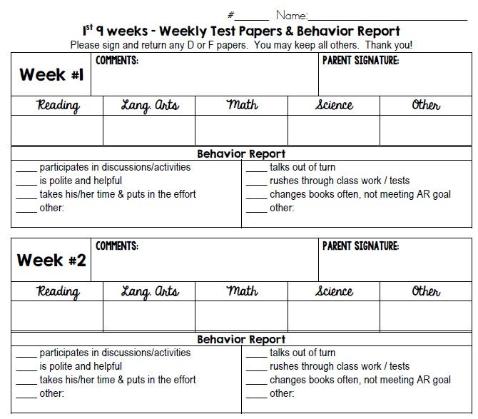 Best 25+ Weekly behavior report ideas on Pinterest Daily - weekly progress report template Best 25+ Weekly behavior report ideas on Pinterest Daily - weekly progress report template