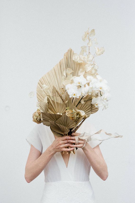Modern French Tropical Wedding Ideas With Dried Flowers Dried