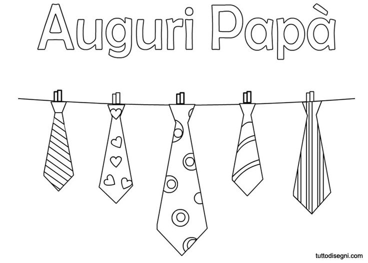 Festa Del Papà - Disegni Da Colorare - Tuttodisegni.com | Festa Del Papà, Papà, Prima Festa Del Papà