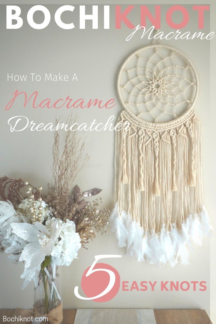 How To Make A Macrame Dreamcatcher Pattern Free Macrame Patterns Macrame Wall Hanging Diy Dream Catcher