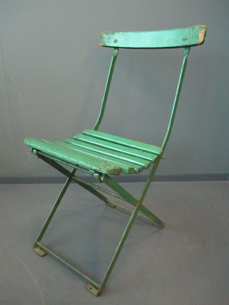 Set Of 6 Antique Wrought Iron Folding Chairs Garden