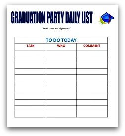 daily to do list graduation party ideas pinterest graduation