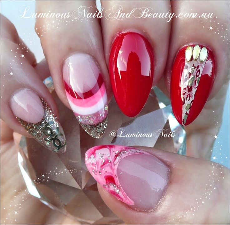Gel Sculpture Nails Valentines Design Gel Sculpture Nails Valentines Design
