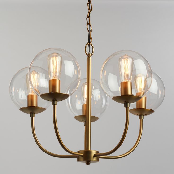 Antique Brass And Glass Globe 5 Light Alessa Chandelier Antique Brass And Glass Globe 5 Light Alessa Chandelier