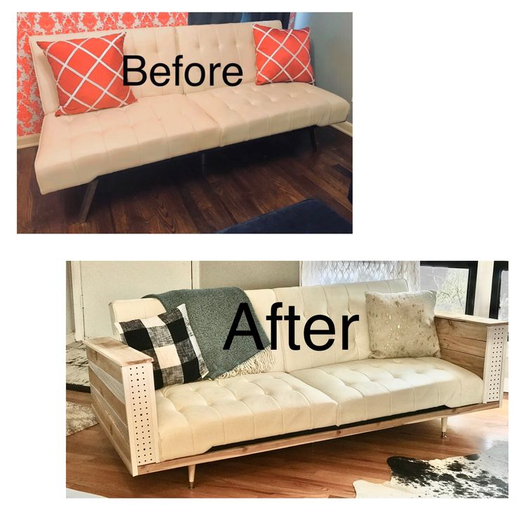 Diy Added Arms To My Futon Furniture Outdoor Sofa Couch Diy Added Arms To My Futon Furniture, Modern Tufted Bonded Leather Sleeper Futon Sofa With Nailhead Trim