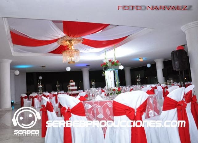 organización de bodas: decoración para matrimonios rojo con blanco