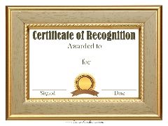 certificates of recognition