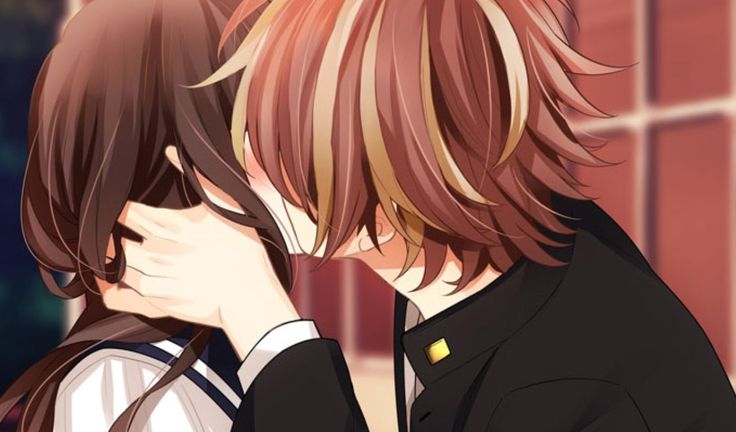 Anime boy protects girl