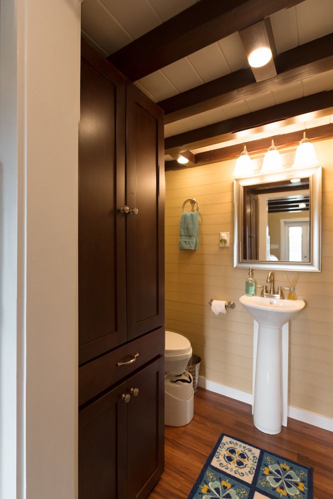 In The Bathroom Is A Washer Dryer Combo Full Bathtub And Composting Toilet In The Bathroom Is A Washer Dryer Combo Full Bathtub And Composting Toilet