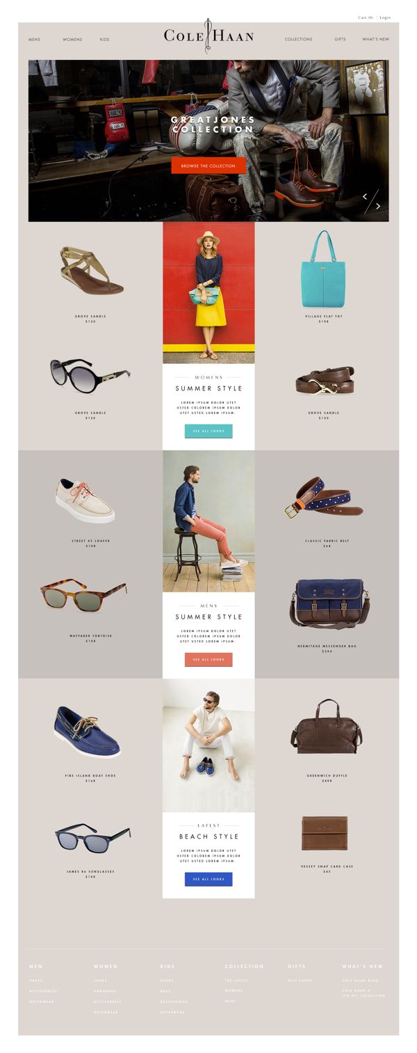 112 best Web & App Design images on Pinterest | App ui, Mobile ui ... Cole Haan by Joshua Long, via Behance #webdesign #ecommerce #shop #clothes