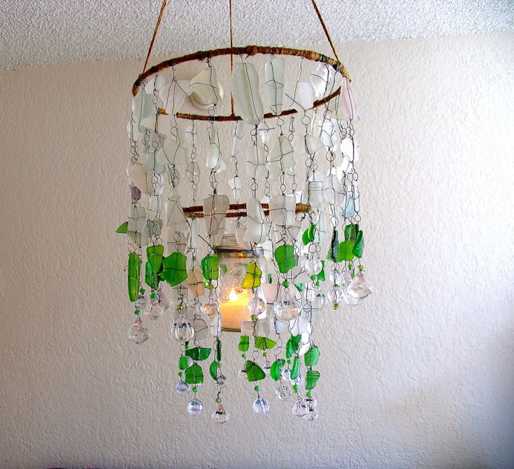 Sea Glass Chandelier Ecospired Art Projects Sea Glass Chandelier Ecospired, How To Make A Sea Glass Chandelier