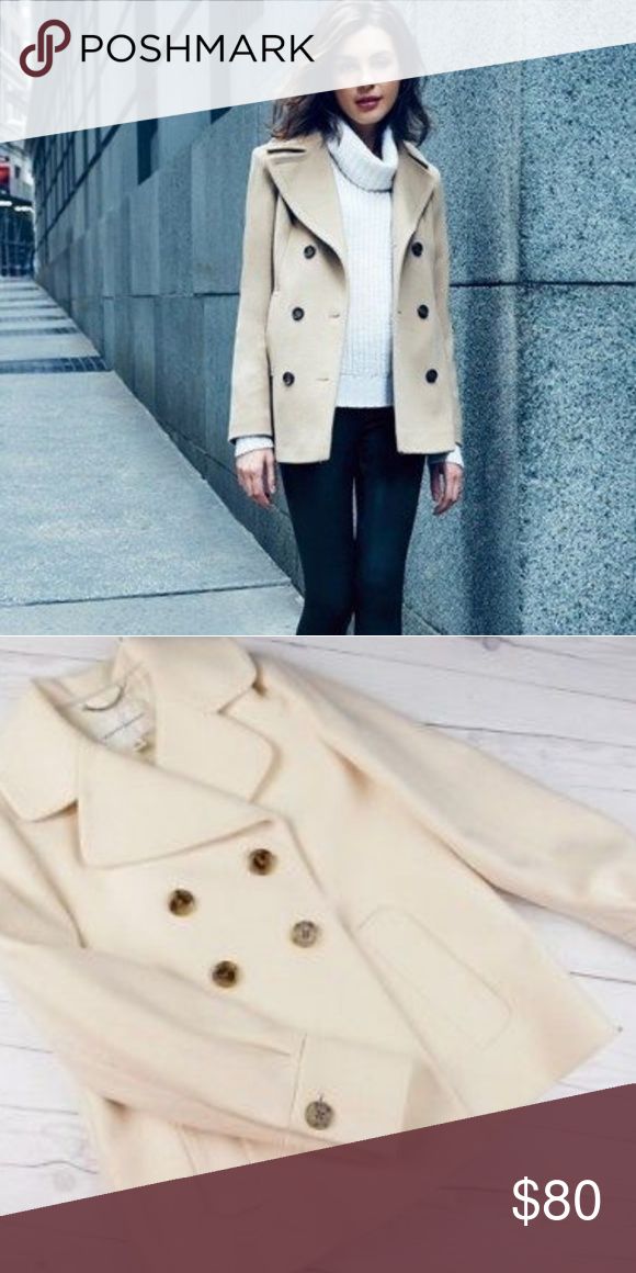 Banana Republic Beige Wool Coat Xs Banana Republic Beige Wool Coat Xs, Banana Republic Beige Pea Coat