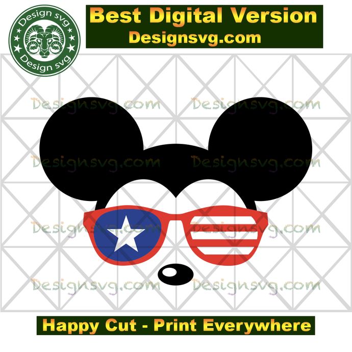 Mickey USA sunglasses,mickey mouse svg, usa sunglasses,disney svg