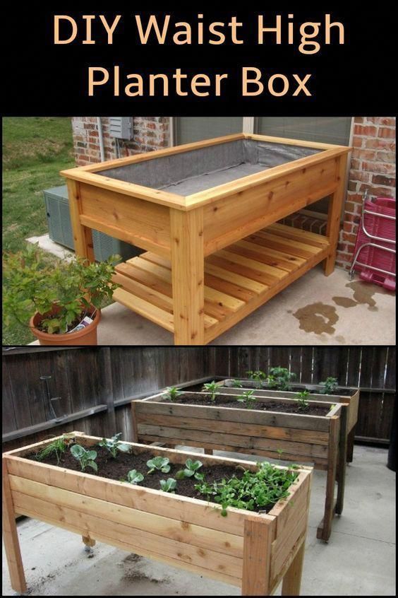 Diy Waist High Planter Box Vegetable Gardening Pinterest Add This Inexpensive Waist High Planter Box To Your Garden Herbgarden