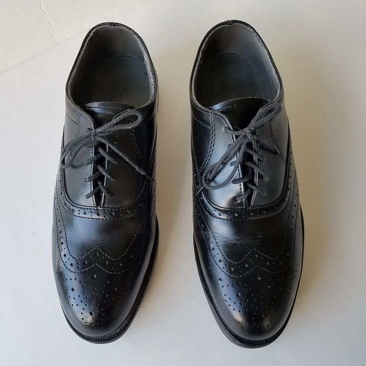 Mens Red Wing Dress Shoes 9 EE Black Leather Steel Toe Oxford Lace Up ...