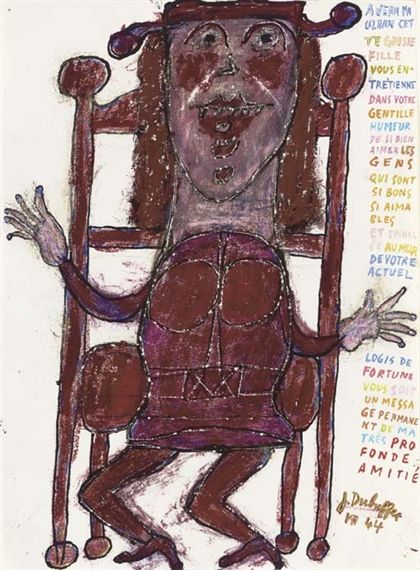 artwork by jean dubuffet femme assis au fauteuil jean dubuffet