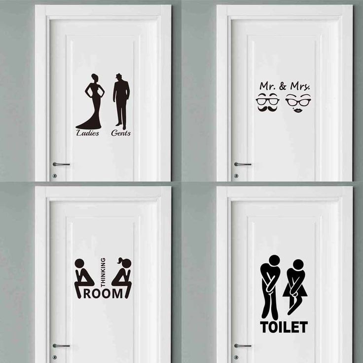Wall Vinyl Sticker Decal Caricature Toilet Sign Men Women Mural Art Decor RV206