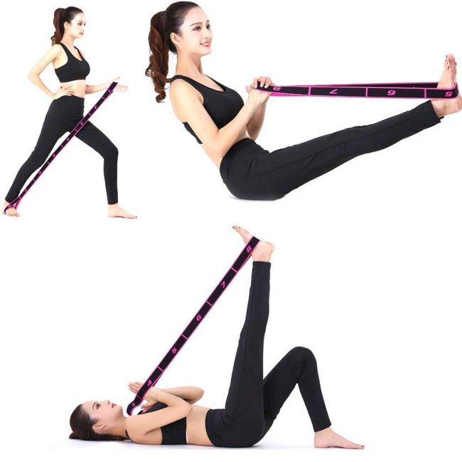 Yoga Guide Stretch élastique de Résistance Exercice Fitness Band Gym Entraînement