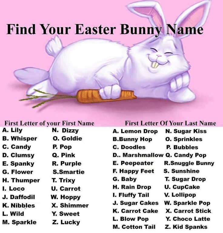 Easter Bunny Name Bunny names, Easter humor, Birthday scenario Easter Bunny Name Bunny names, Easter humor, Birthday scenario