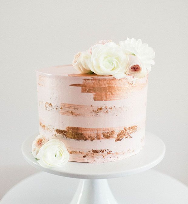 Copper And Rose Gold Wedding Cakes Copper And Rose Gold Wedding Cakes