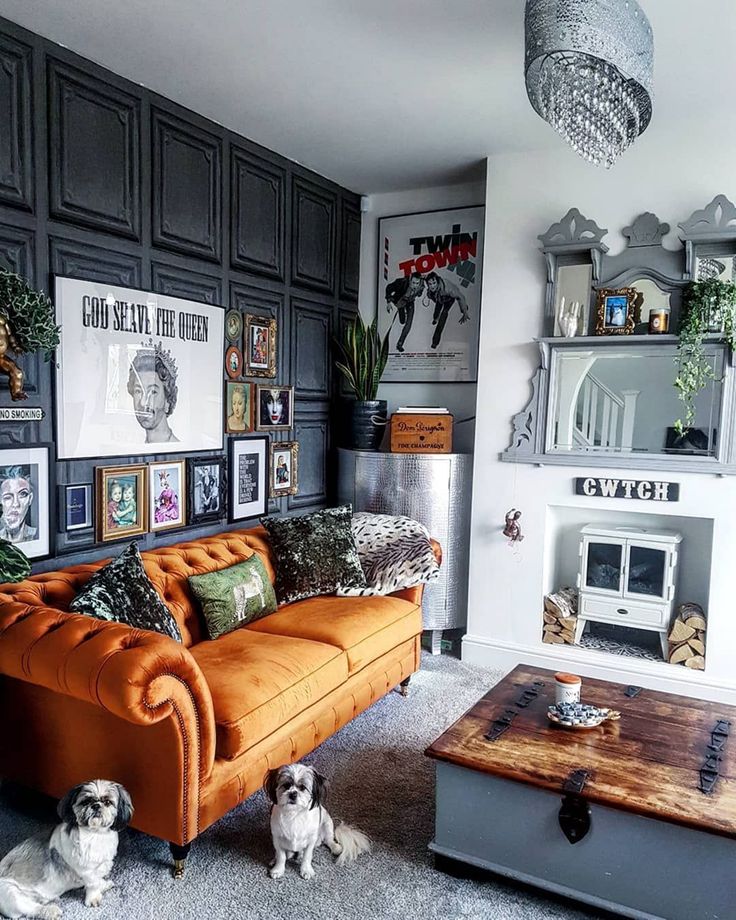 30 Charming Living Room Design With Orange Color Themes