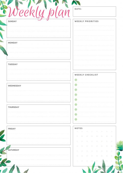 Week at a Glance Weekly planner template, Weekly planning, Planner Week at a Glance Weekly planner template, Weekly planning, Planner