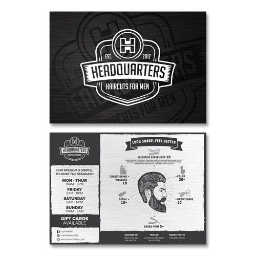 Sharp, Vintage Barbershop , Takeaway MENU Design Upscale