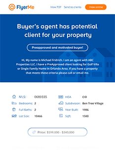 email flyers to real estate agents